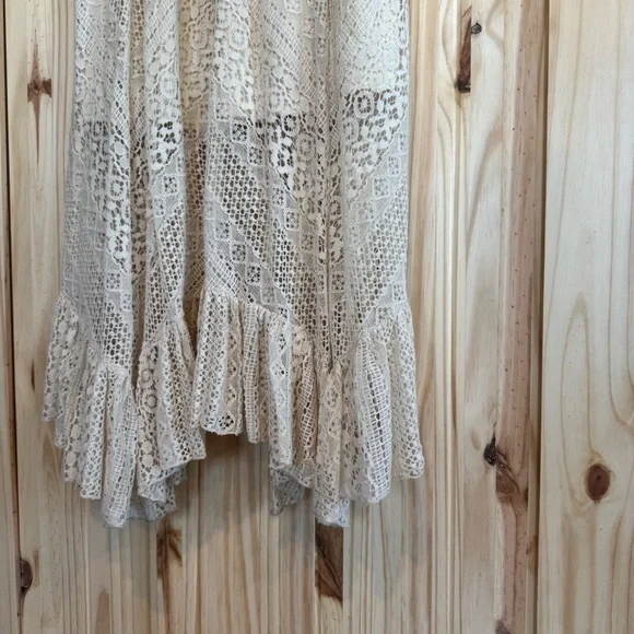 Bohemian Cream Lace Knit Maxi Dress size M - Picture 8 of 11